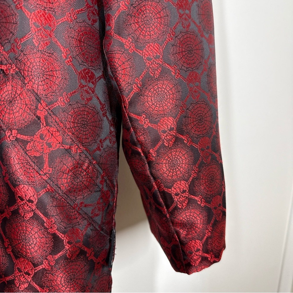 Vtg Dragonfly Clothing Women’s M Skull Spider Pimp Jacket Fur Satin Gothic - Picture 6 of 13